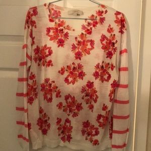Coral Floral Sweater